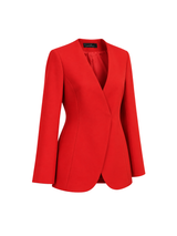 Carolina Herrera Red Collarless Blazer