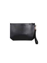Rania Manasra Black Leather Pouch Clutch