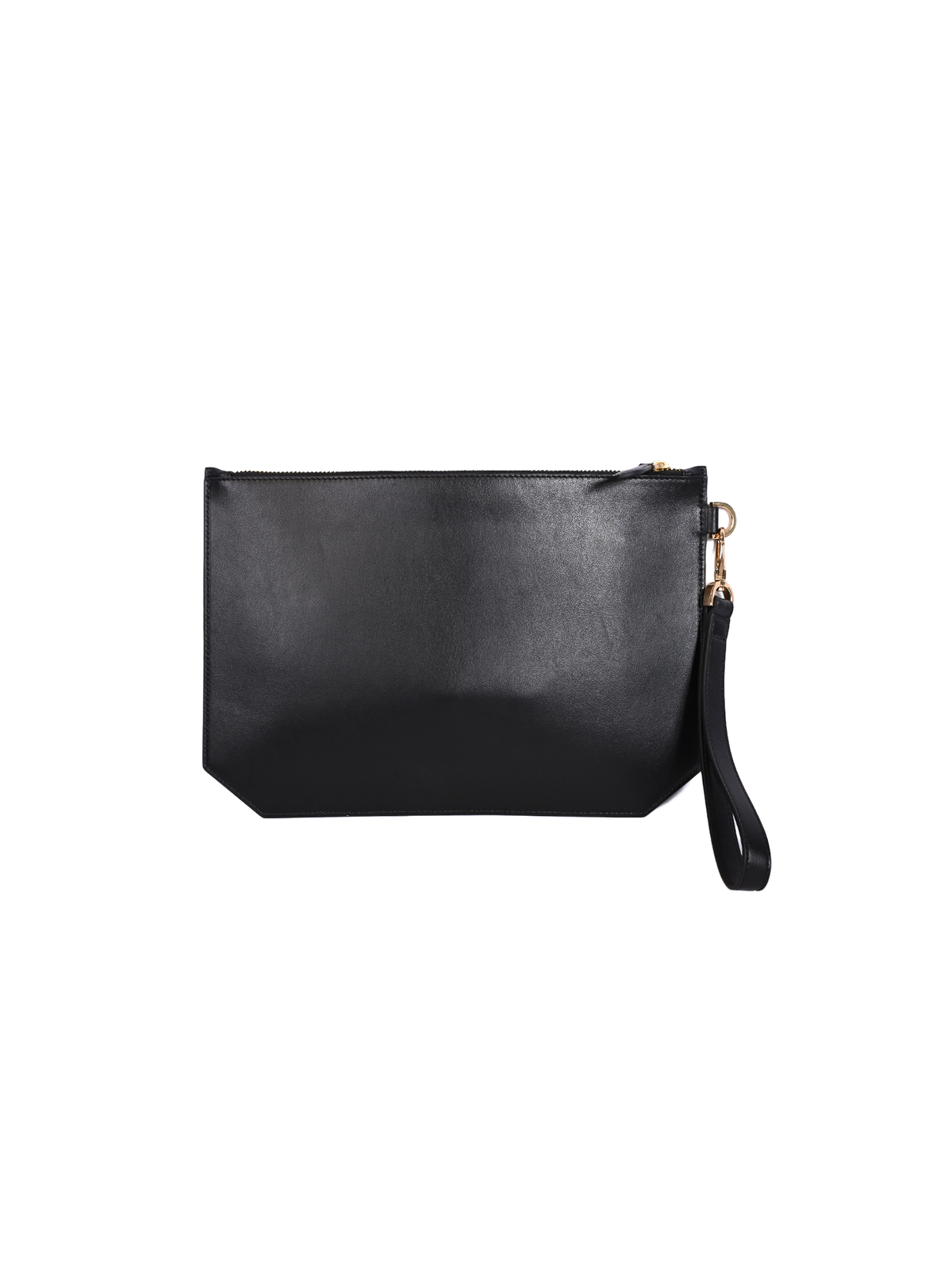 Rania Manasra Black Leather Pouch Clutch