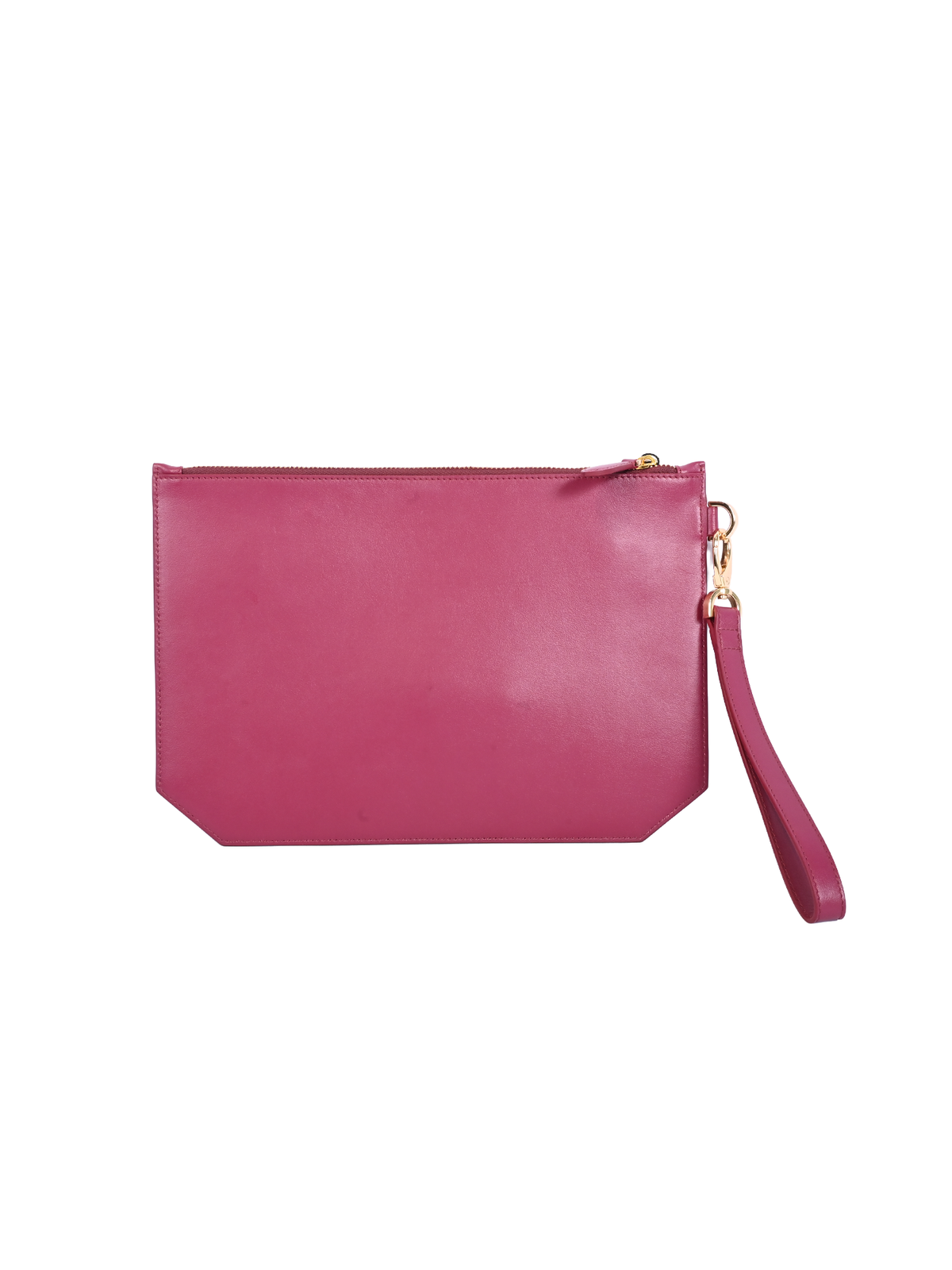 Rania Manasra Burgundy Leather Pouch Clutch