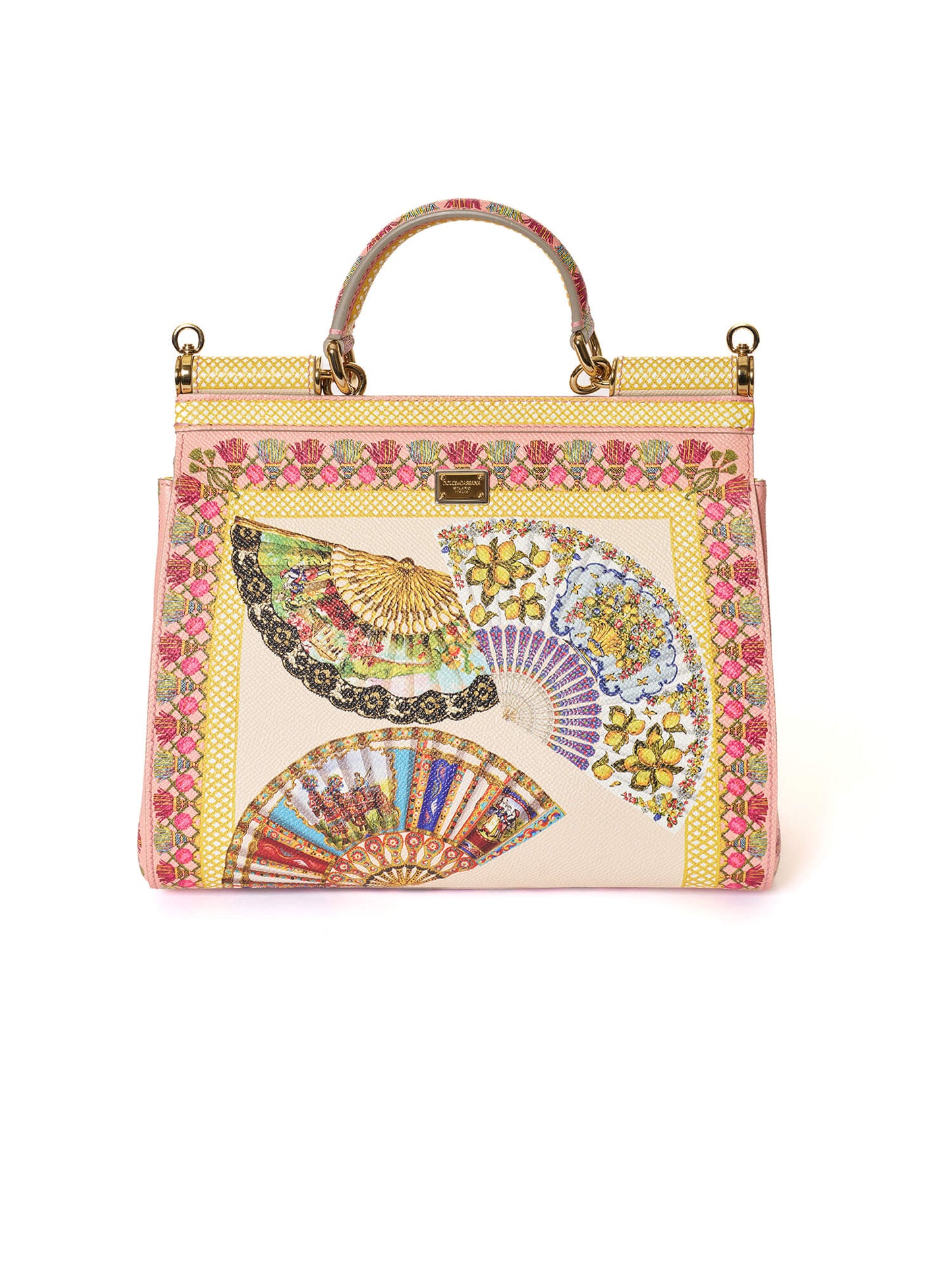 Dolce & Gabbana Zucca Print Shimmer Canvas Mia Large Shoulder Bag