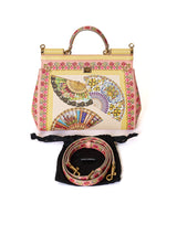 Dolce & Gabbana Zucca Print Shimmer Canvas Mia Large Shoulder Bag