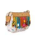 Louis Vuitton Limited Edition Monogram Multicolor Fringe Pochette White
