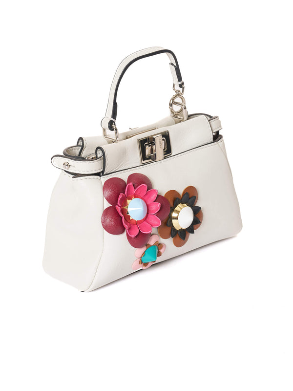 Fendi White Micro Flowerland Peekaboo