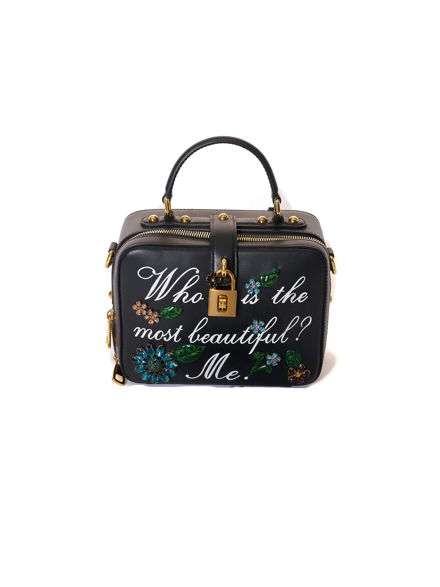 Dolce & Gabbana embellished printed leather shoulder bag
