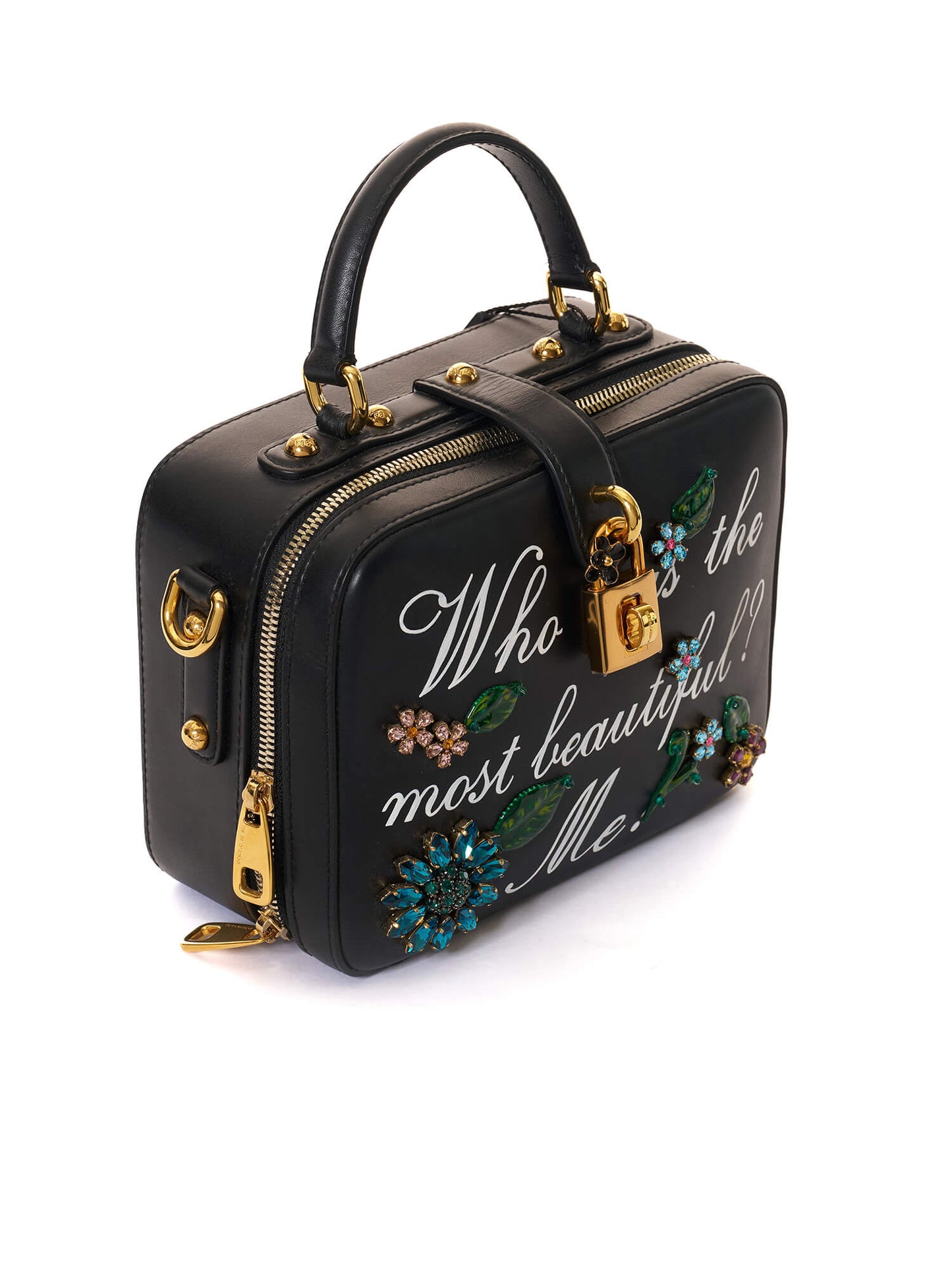 Dolce & Gabbana embellished printed leather shoulder bag