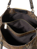 Fendi Gold/Brown Zucca Print Shimmer Canvas Mia Large Shoulder Bag