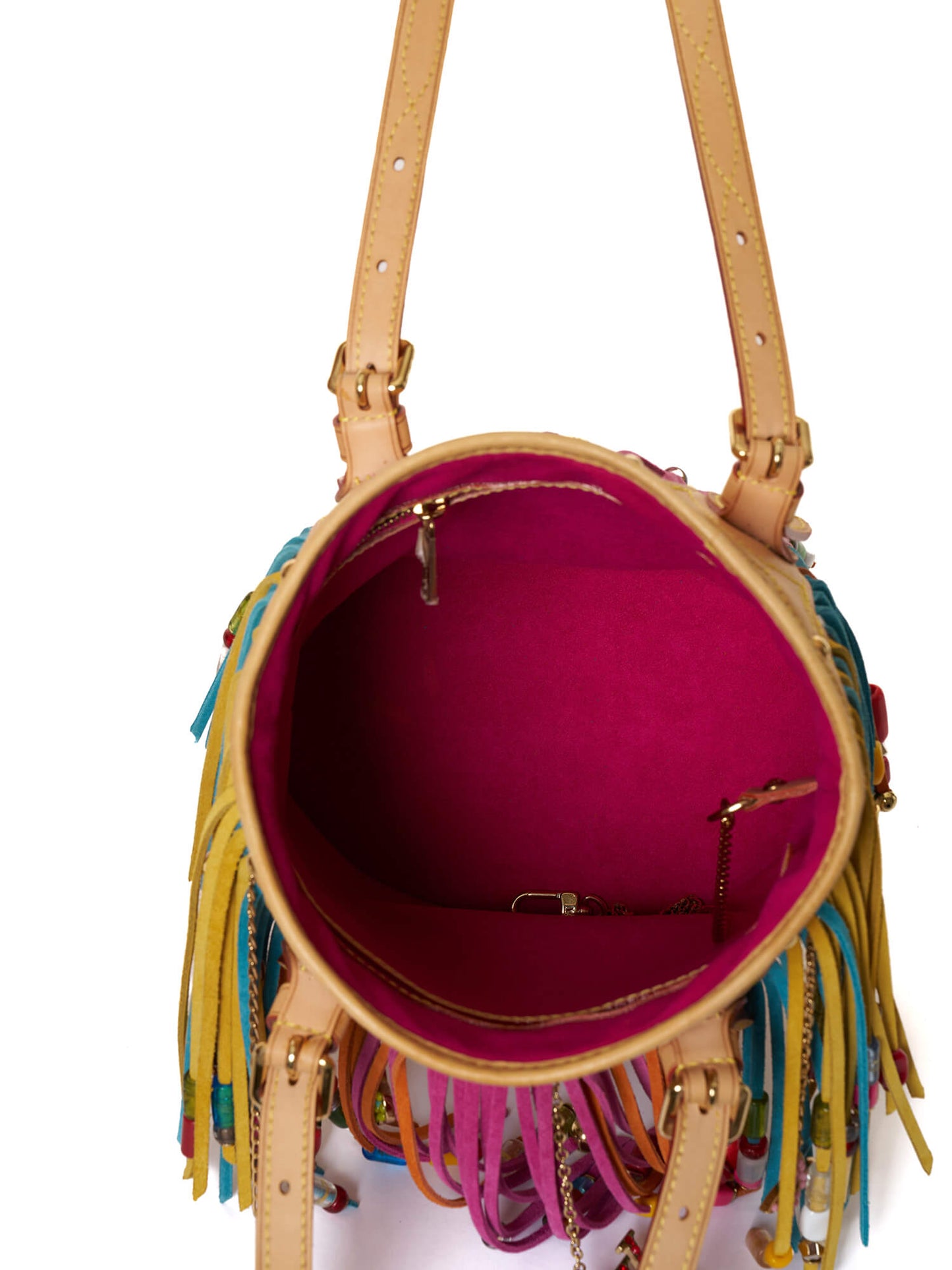Louis Vuitton Limited Edition Takashi Murakami Fringe Monogram Multicolour Bucket Bag