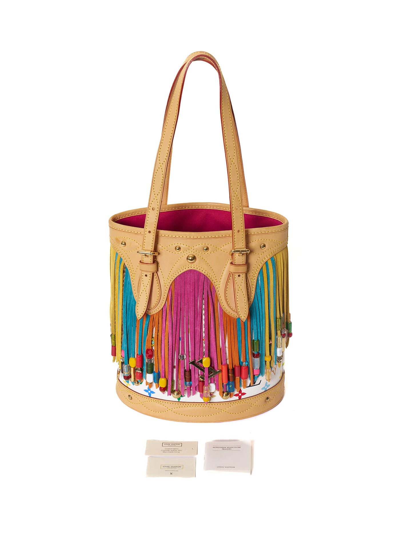 Louis Vuitton Limited Edition Takashi Murakami Fringe Monogram Multicolour Bucket Bag