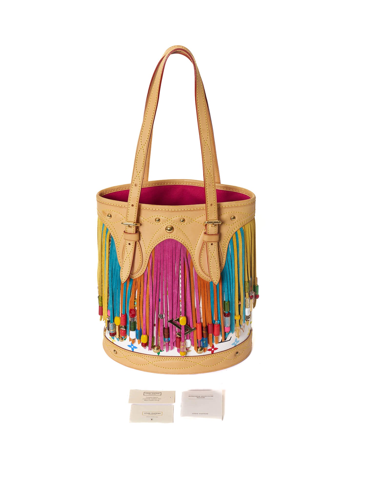 Louis Vuitton Limited Edition Takashi Murakami Fringe Monogram Multicolour Bucket Bag
