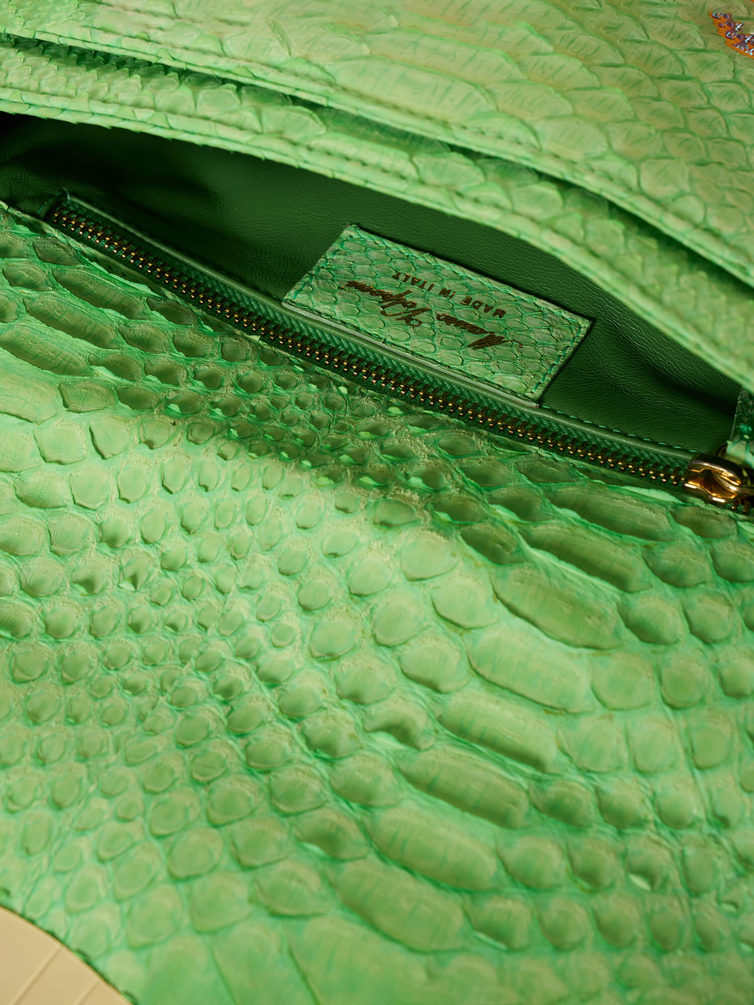Mauro Volponi Butterfly Crystal-Appliqué Python Flap Bag