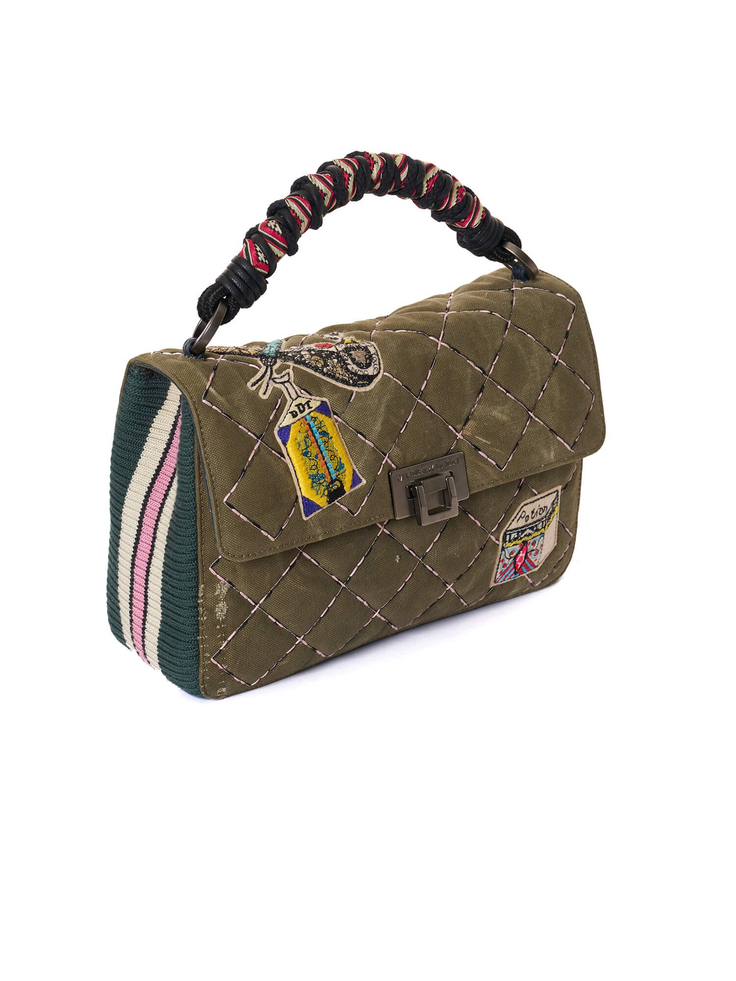 M Industry London Green Suede Top Handle