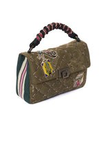 M Industry London Green Suede Top Handle