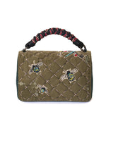 M Industry London Green Suede Top Handle