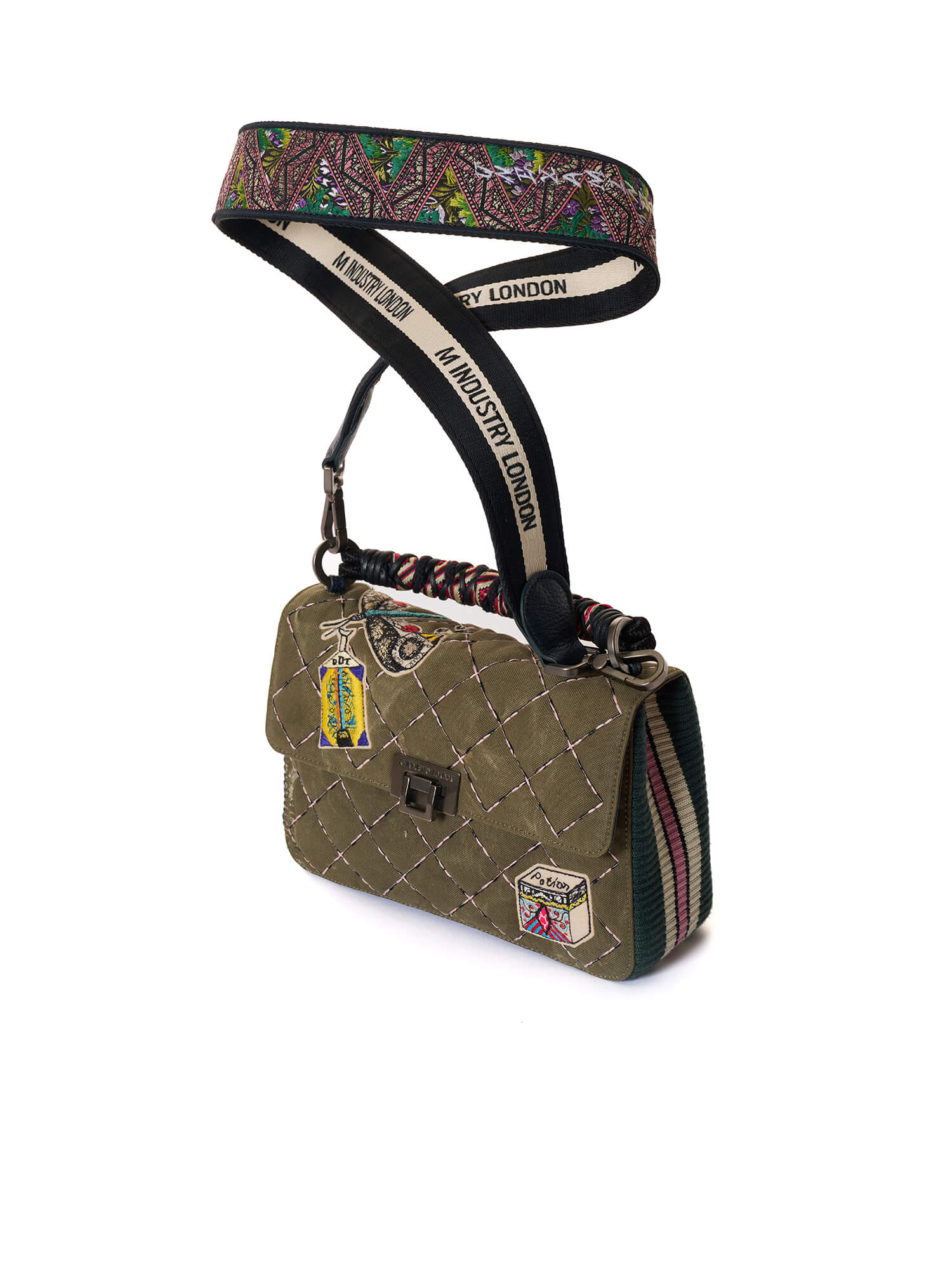 M Industry London Green Suede Top Handle