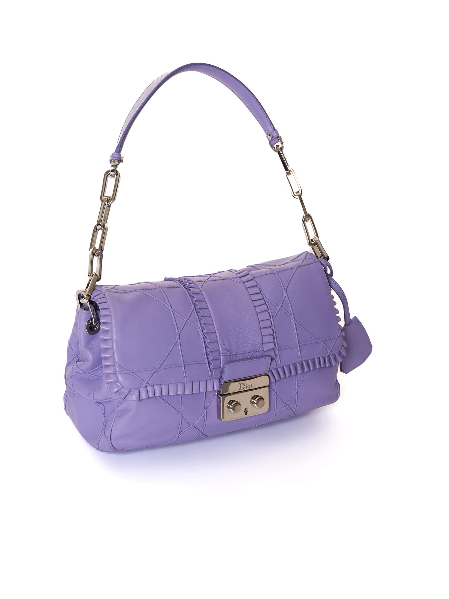 Dior Cannage Leather New Lock Ruffle Flap Bag