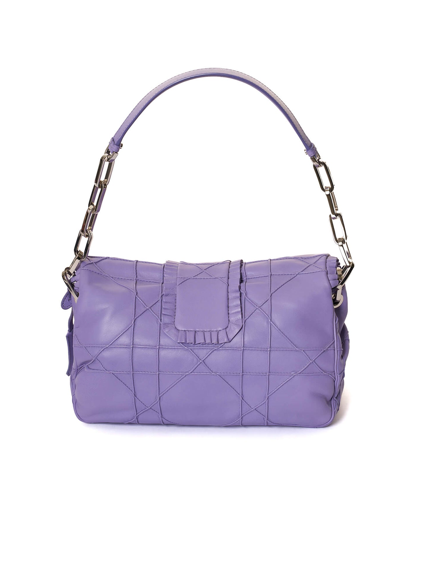 Dior Cannage Leather New Lock Ruffle Flap Bag