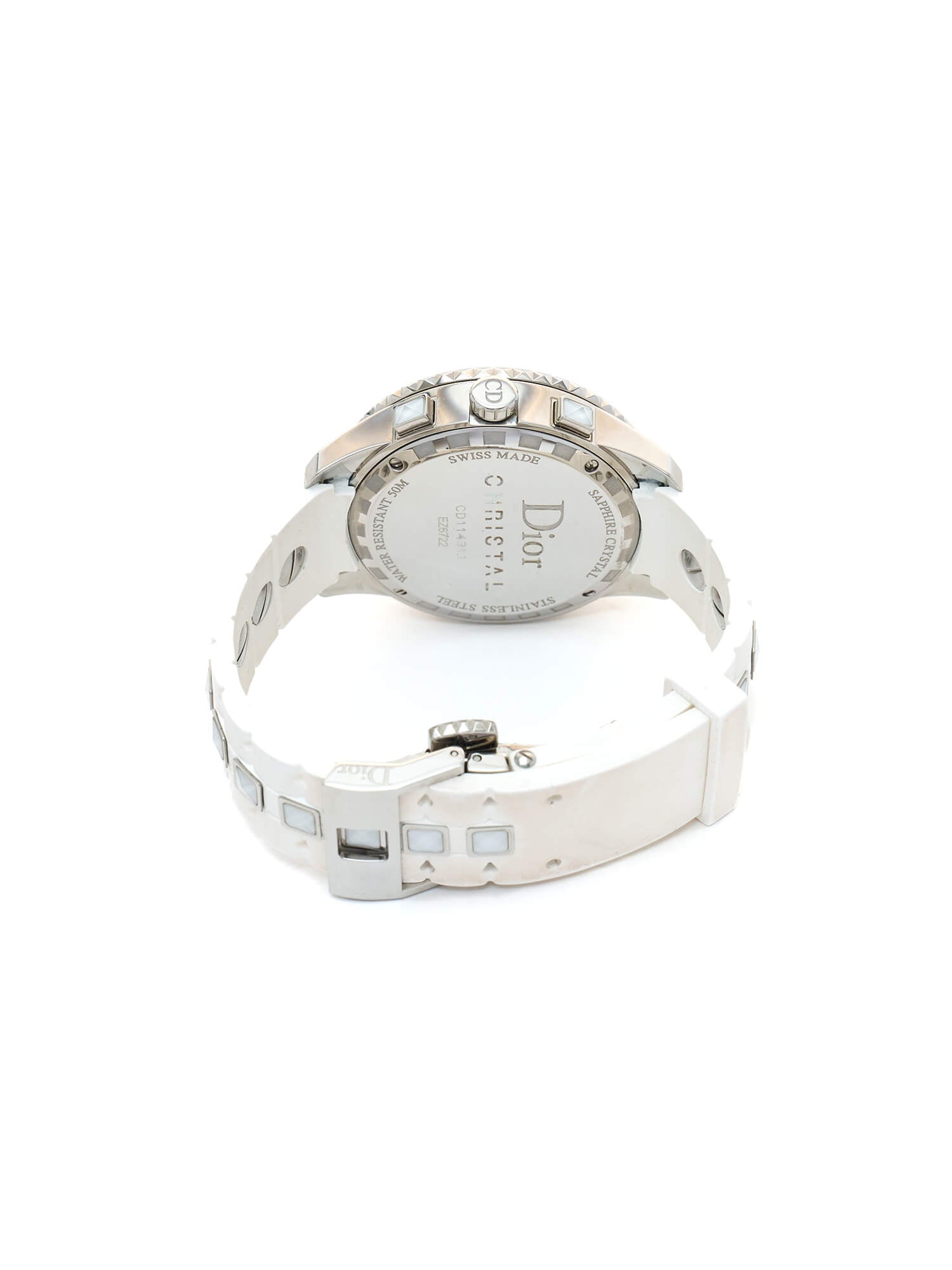 Dior White Stainless Steel Christal CD114311 Women's Wristwatch 38 mm