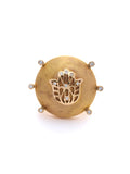 Radiant Hamsa Sun Disc Diamond Ring