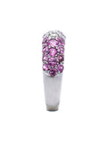Pink Sapphire Crescent Domed Ring