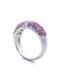 Pink Sapphire Crescent Domed Ring