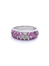 Pink Sapphire Crescent Domed Ring