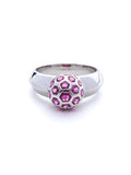 Pink Sapphire Dome Ring in 18K White Gold