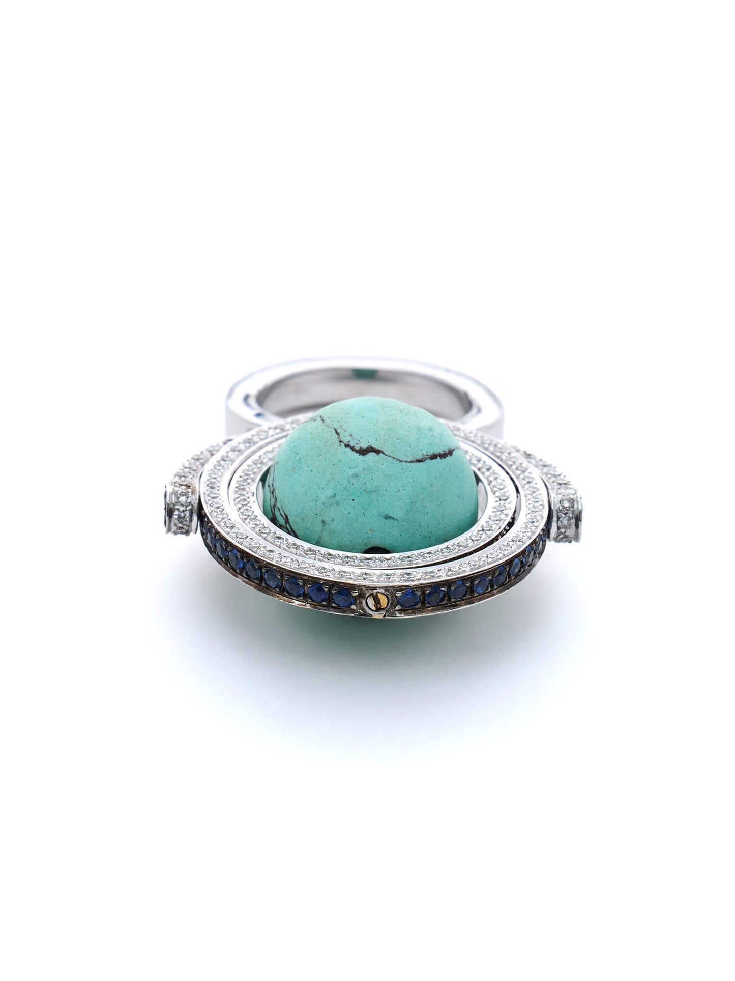 Diamond sculptural “orbit” ring