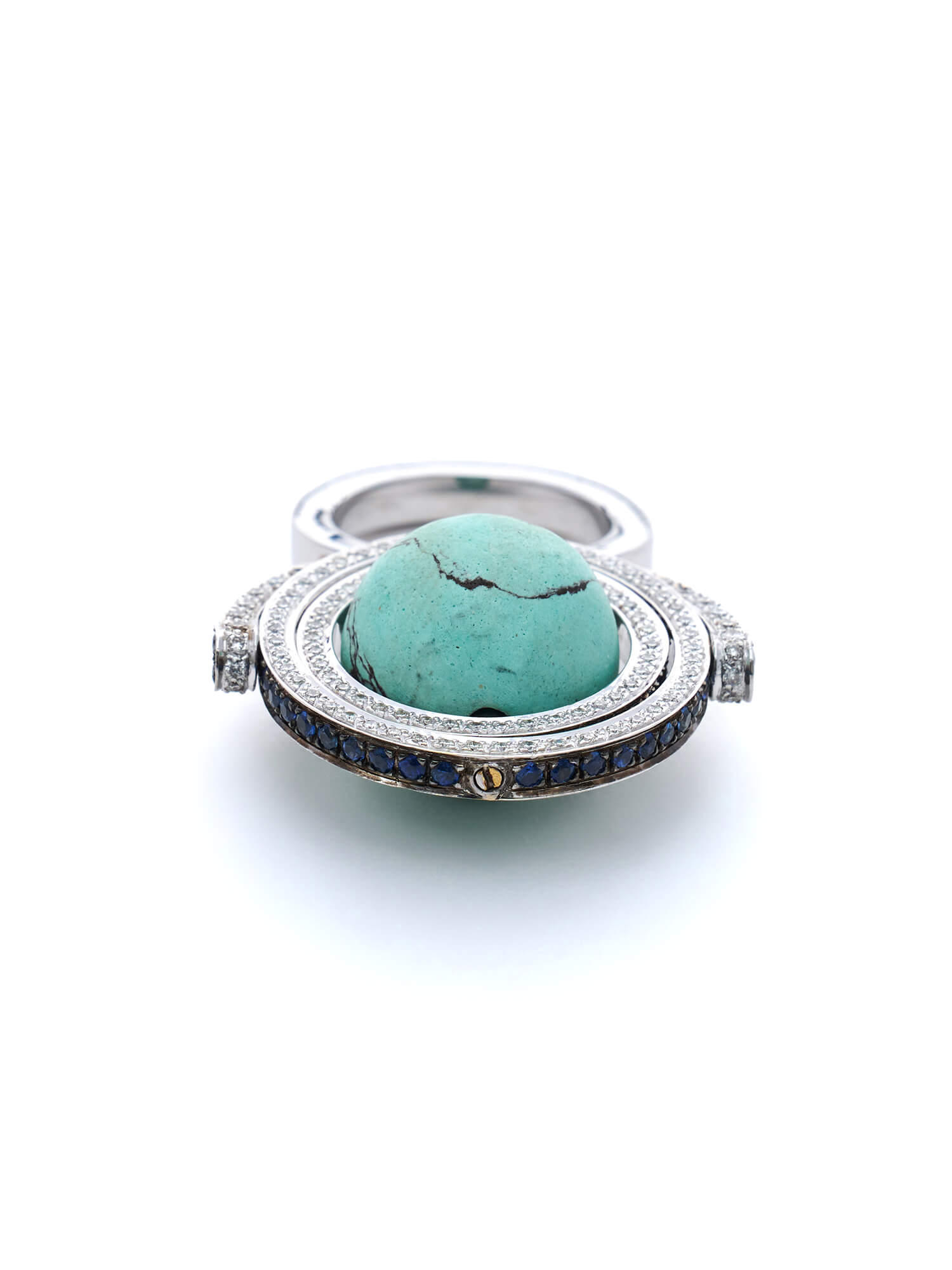 Diamond sculptural “orbit” ring