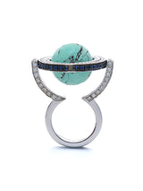 Diamond sculptural “orbit” ring