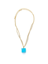 18K Yellow Gold Dice Pendant Necklace with Diamonds