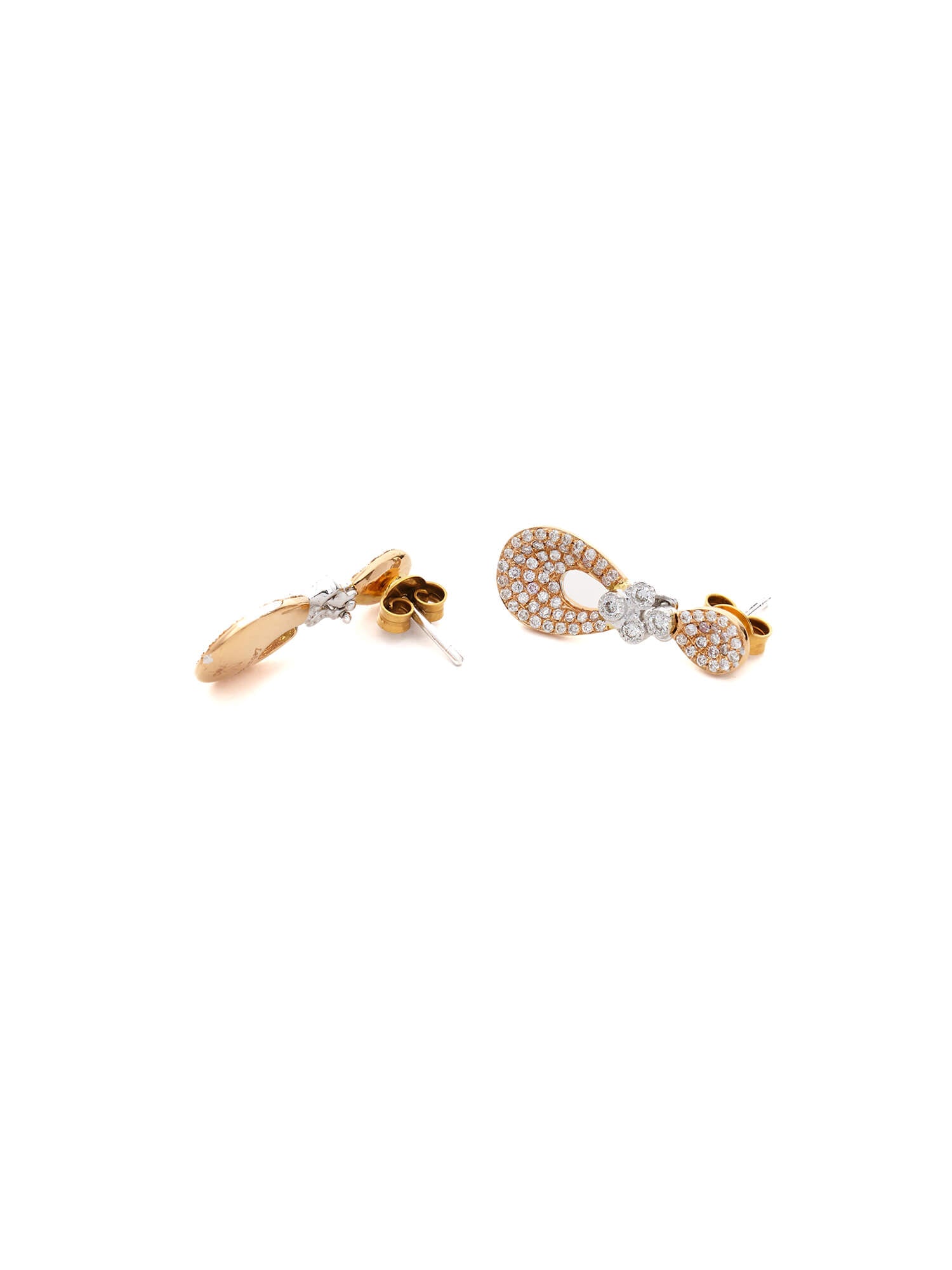 Two-Tone Diamond Infinity Drop Earrings in 18K Gold