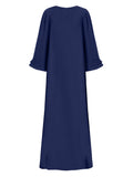 Navy with brown Tassel Galabya