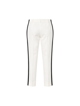 Ivory Peplum Jacket and Tuxedo Stripe Trousers Set