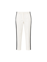 Ivory Peplum Jacket and Tuxedo Stripe Trousers Set