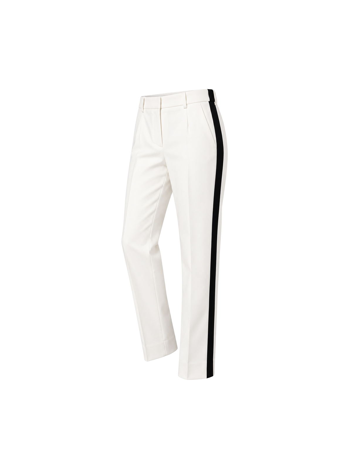 Ivory Peplum Jacket and Tuxedo Stripe Trousers Set