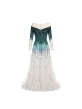 Saiid Kobeisy Green Ombre Sequin Ball Gown