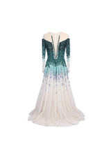 Saiid Kobeisy Green Ombre Sequin Ball Gown