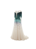 Saiid Kobeisy Green Ombre Sequin Ball Gown