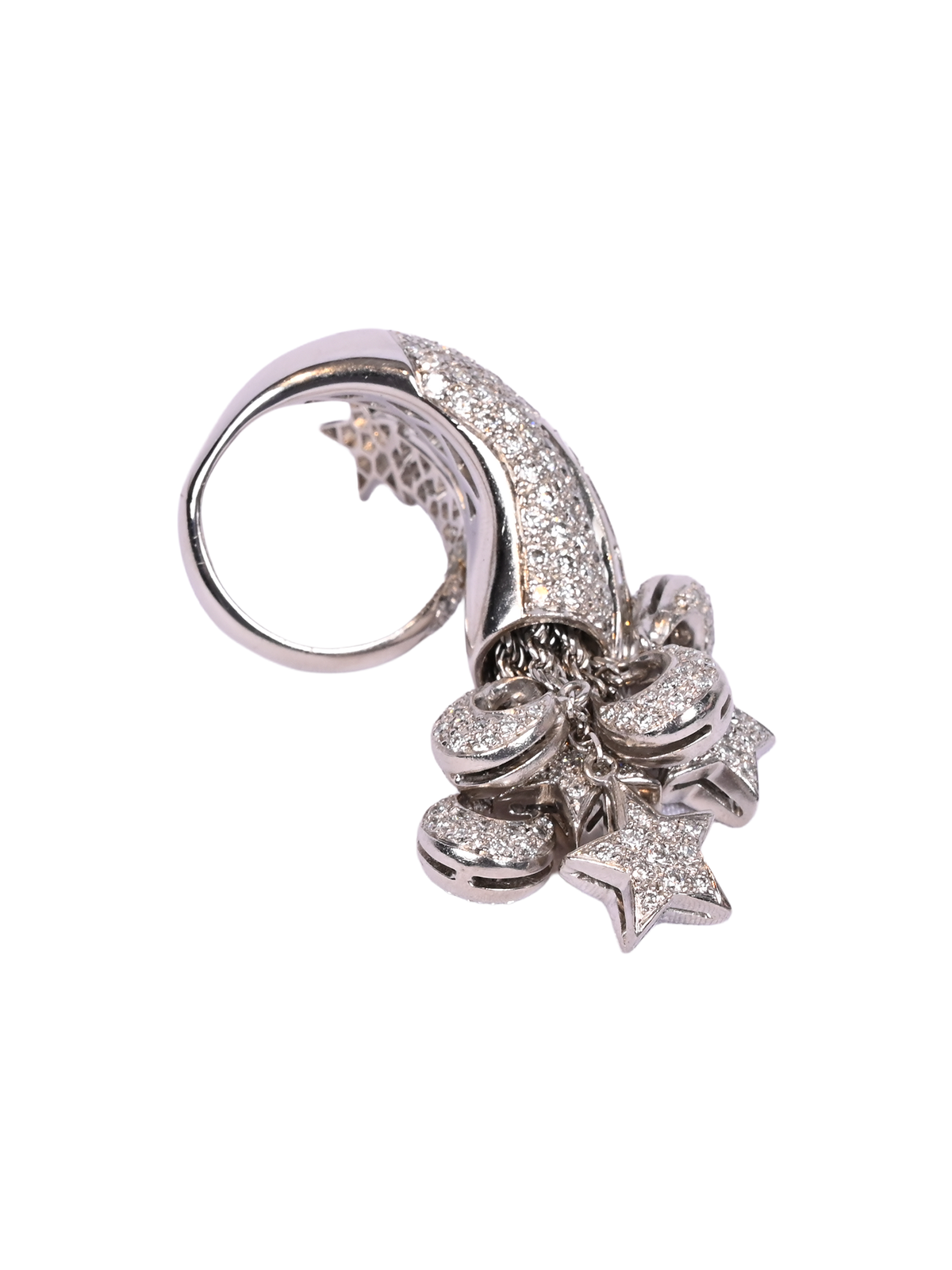 White Gold and Diamond Star Ring