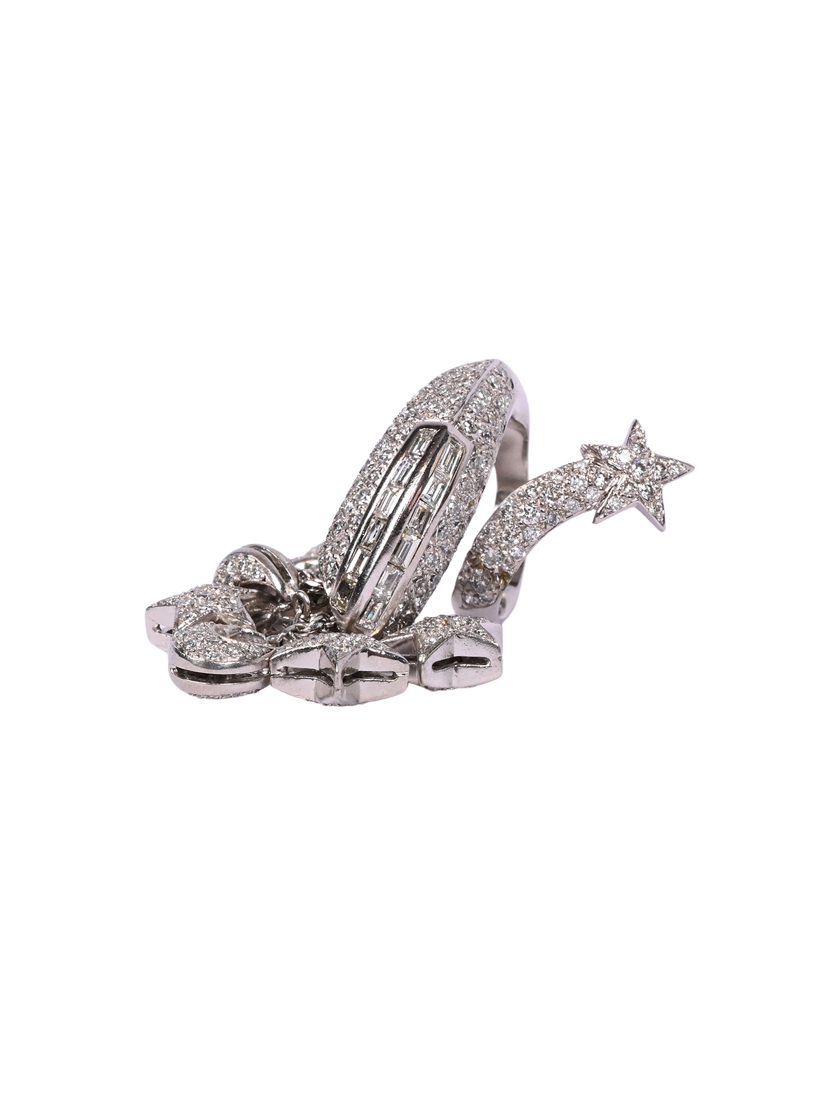 White Gold and Diamond Star Ring