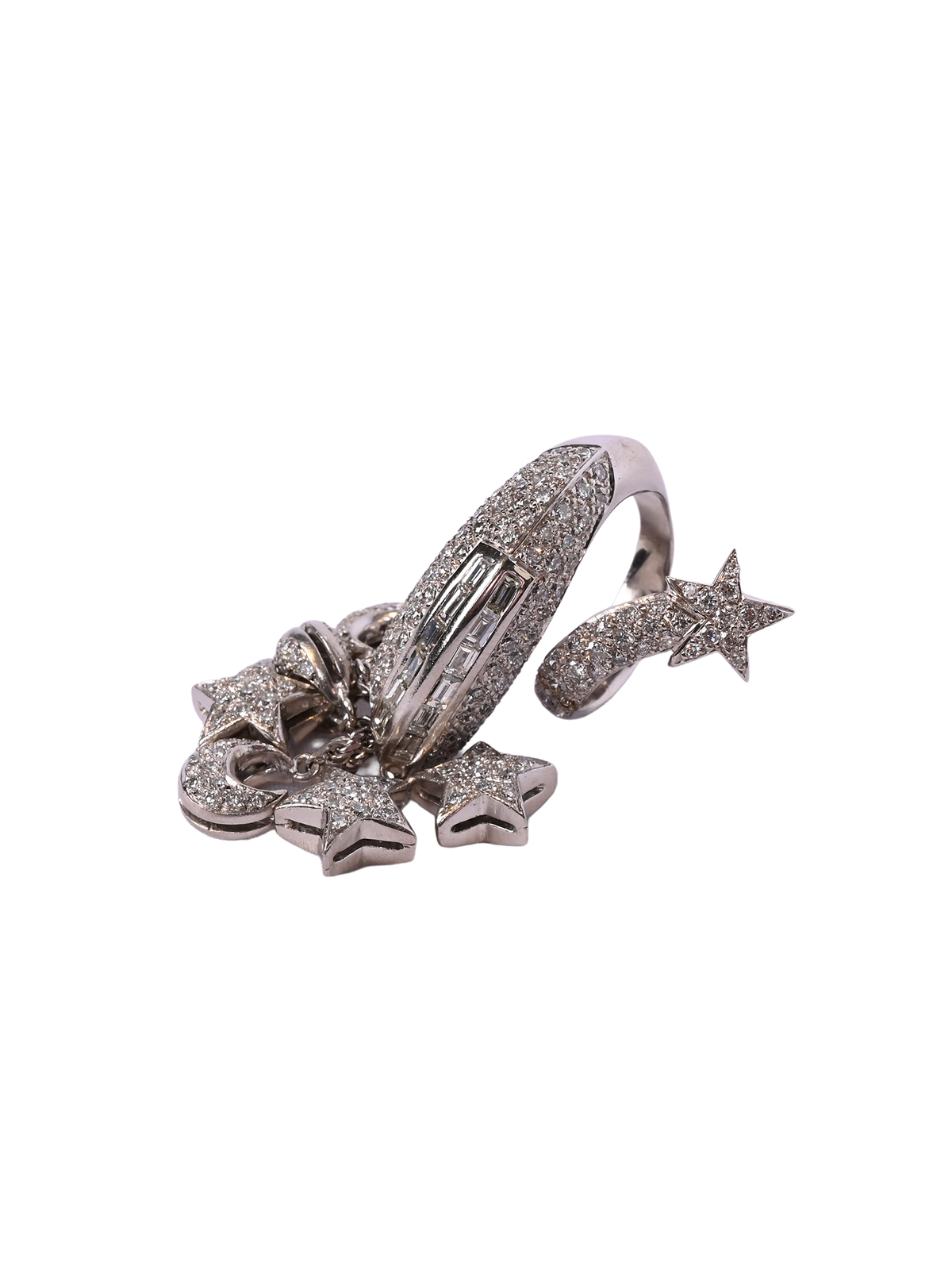 White Gold and Diamond Star Ring