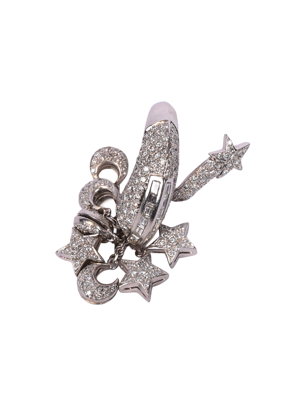 White Gold and Diamond Star Ring
