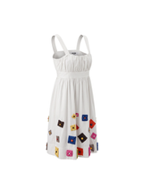 Moschino White Printed Knee-Length Dress