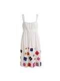 Moschino White Printed Knee-Length Dress