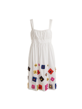 Moschino White Printed Knee-Length Dress