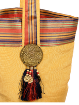 Heritage Vintage Yellow Fabric Tote Bag