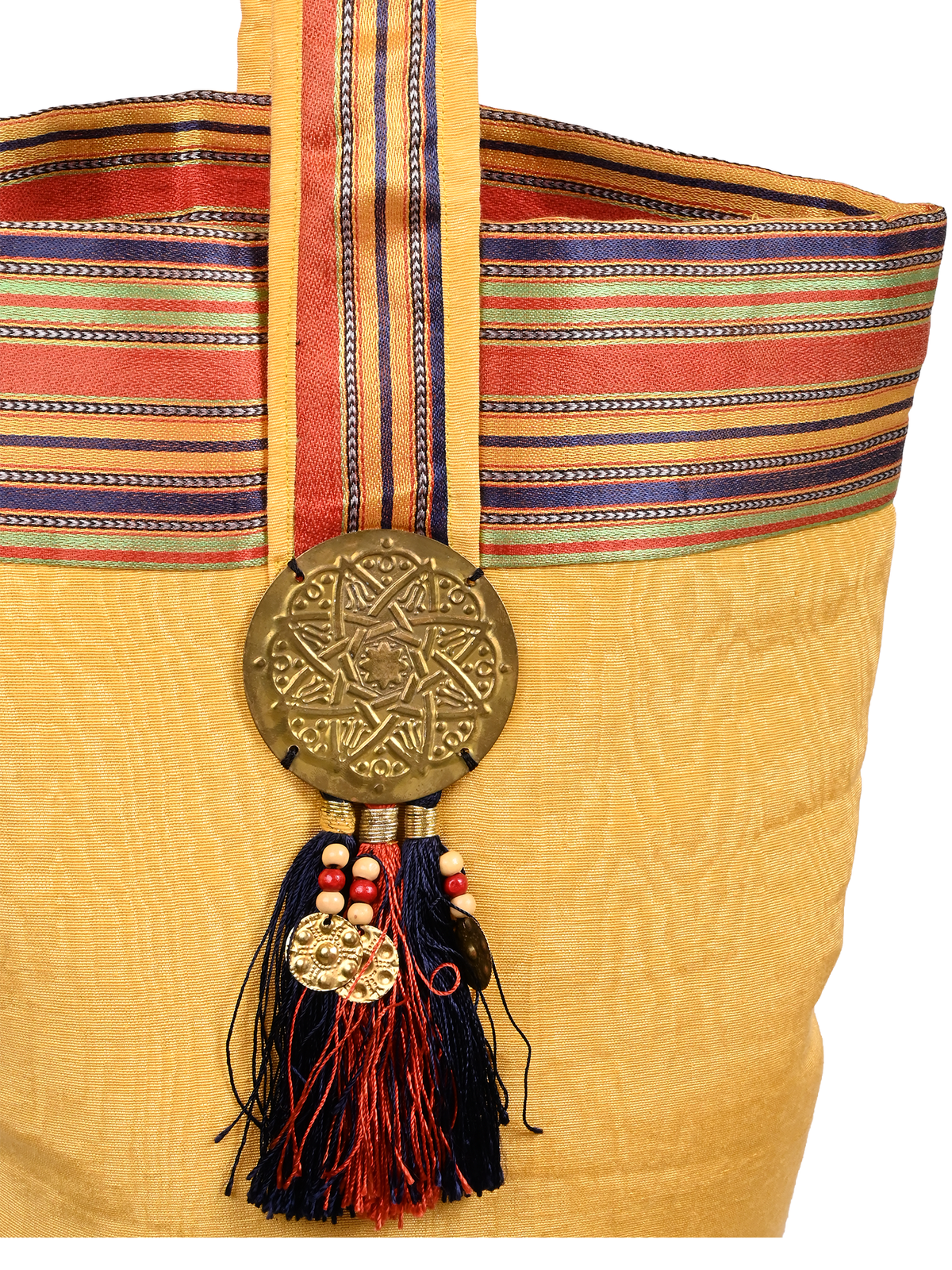 Heritage Vintage Yellow Fabric Tote Bag