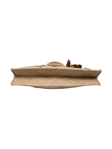 Woven Floral Print Beach Tote Bag