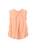 Peach Gathered Pleat Sleeveless Blouse